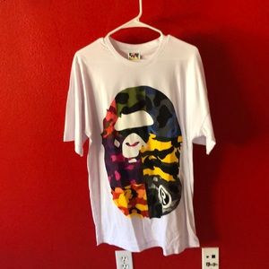 Bape multi camo ape head tee